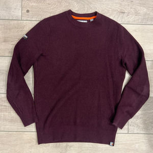 Superdry Knit Pullover Sweater Maroon Men's Size Small Long Sleeve Crew Neck